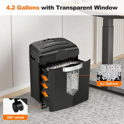 Vista 11 de Bonsaii Trituradora de papel resistente de microcorte de 12 hojas para Negro