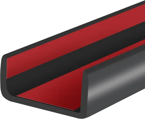 Vista 13 de Borde de goma protector, canal en U autoadhesivo de 1-1/2 pulgadas para maderas, bandas flexibles en forma de U para despegar y pegar, protector