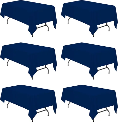 Vista 146 de BRILLMAX - Manteles para mesa rectangular de 6 pies, tela de lino de poliéster, lavable, para boda, recepción, banquete, fiesta de cumpleaños, 60 x