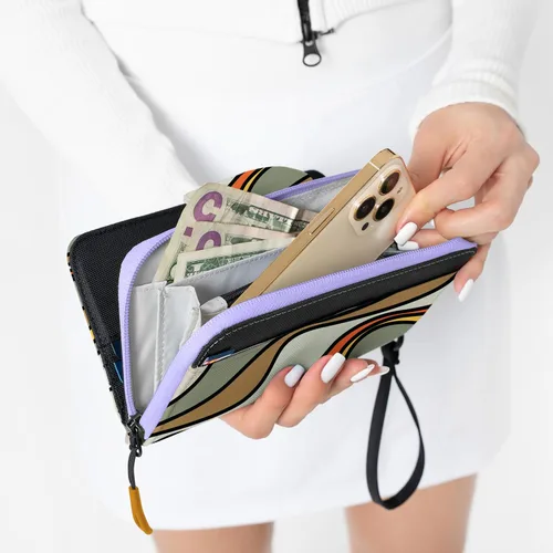 Vista 41 de Sherpani Tulum, cartera grande de nailon con cremallera alrededor, cartera con tarjetero organizador para mujer