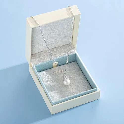 Vista 6 de FANCIME Collar de perlas de piedra natal de junio para mujer de 9 a 0.394 in de perlas de agua dulce genuinas en plata de ley, collar de cola