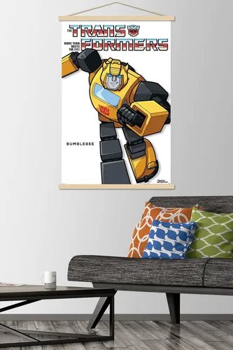 Vista 2 de Trends International Hasbro Transformers - Póster de pared de la serie Bumblebee Feature con marco magnético