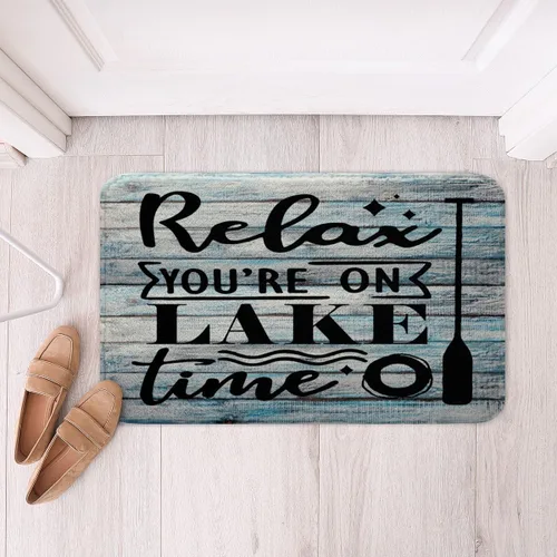 Vista 9 de Feelyou Lake House - Alfombra de baño antideslizante de 20 x 32 pulgadas, alfombra de baño rústica para puerta de casa de campo, lago, barco, rojo