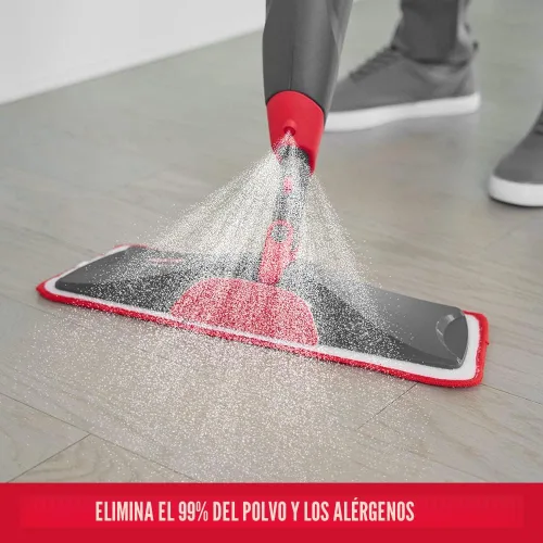 Vista 7 de Rubbermaid Reveal - Kit de limpieza de suelos con trapeador rociador, 3 almohadillas húmedas de microfibra reutilizables, 1 botella rellenable