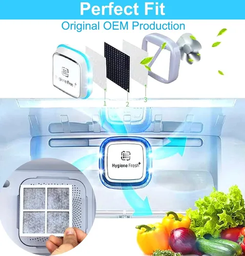 Vista 2 de Filtro de aire para refrigerador LG de repuesto para LG LT120F, ADQ73214402, ADQ73214403, ADQ73214404, ADQ73334008, LMXS30776S y para Kenmore Elite