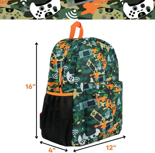 Vista 2 de RALME Mochila para niños, 16 pulgadas, Multi, Camo Gaming