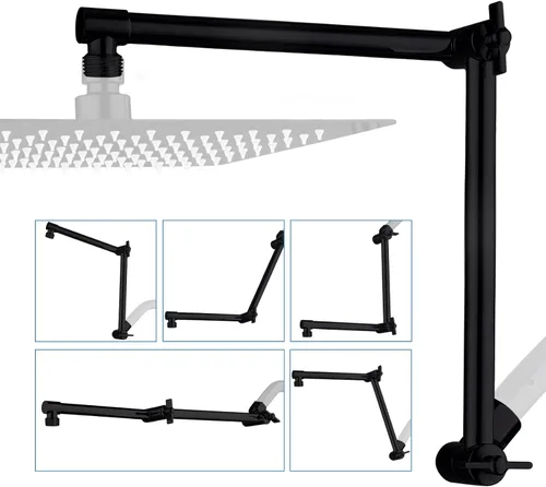 Vista 19 de G-Promise Brazo de Extensión para Cabezal de Ducha de 13 Pulgadas, Extensor de Latón Macizo Ajustable en Altura y Ángulo, Eleva o Baja la Ducha