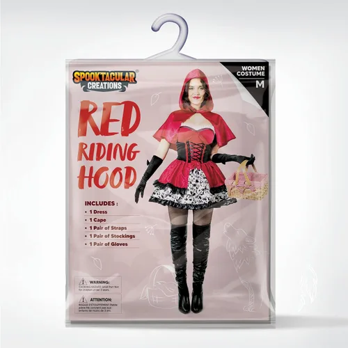 Vista 5 de Spooktacular Creations - Disfraz de Caperucita Roja para mujer, con capa, guantes y medias