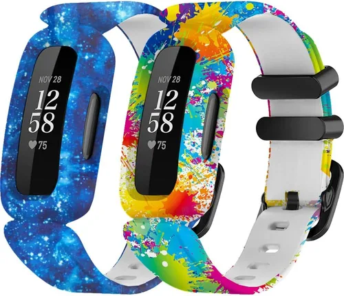 Vista 8 de Bandas de silicona de repuesto compatibles con Fitbit Ace 3, correas ajustables con patrón colorido para Fitbit Ace 3 bandas