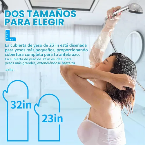 Vista 3 de FRONTLINE Fundas para Yeso de Brazo para Ducha Adulto Protector Impermeable de Yeso y Heridas Sello 100% Hermético Manga Reutilizable Paquete de 3