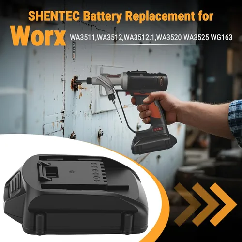 Vista 2 de Shentec Batería de 3.0Ah 18V y 20V compatible con Worx WA3512 WA3511 WA3512.1, también compatible con batería de iones de litio de 20V WA3520