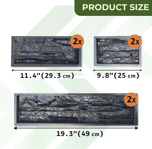 Vista 4 de 6 piezas ABS 2mm (0.079 pulgadas) Molde de Piedra Laja Piedra Caliza Piedra Natural Moldes de Cemento de Plástico Molde de Pared de Cemento Baldosa