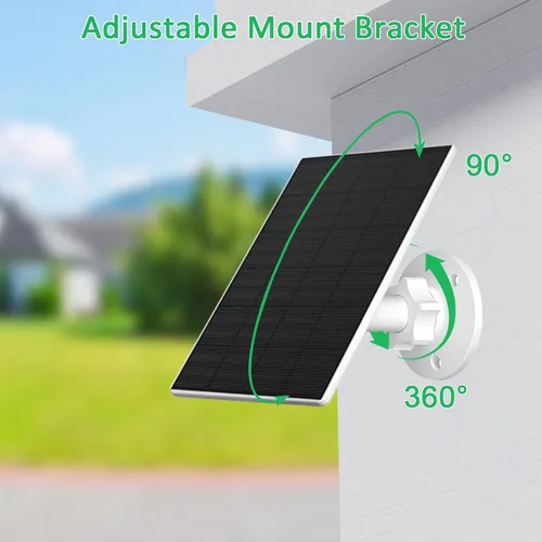 Vista 6 de FUTUREZEN Panel solar de 2 W para cámaras de seguridad, cargador solar de 5 V para cámaras de batería recargable con puertos micro USB y USB-C