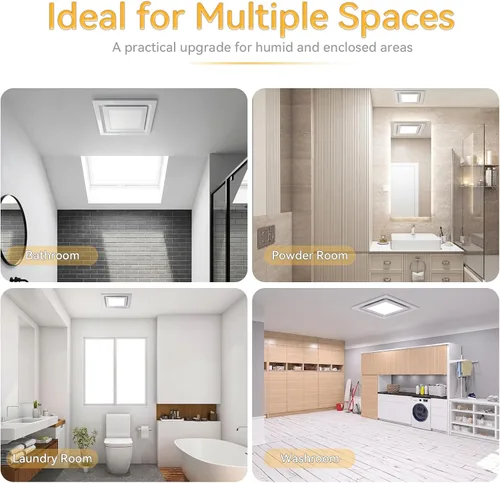 Vista 9 de Extractor de baño con ventilador de ventilación LED de 145 CFM