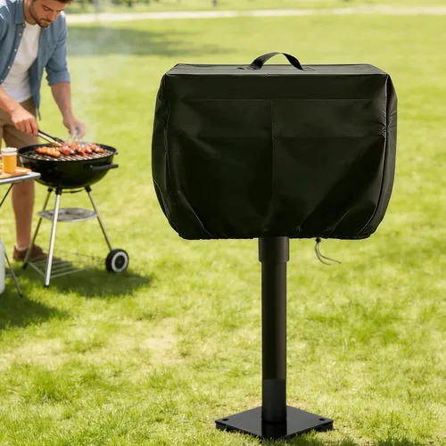 Vista 3 de Cubierta de parrilla de carbón estilo parque para Toriexon, fundas impermeables para parrilla de parque para barbacoa comercial y al aire libre