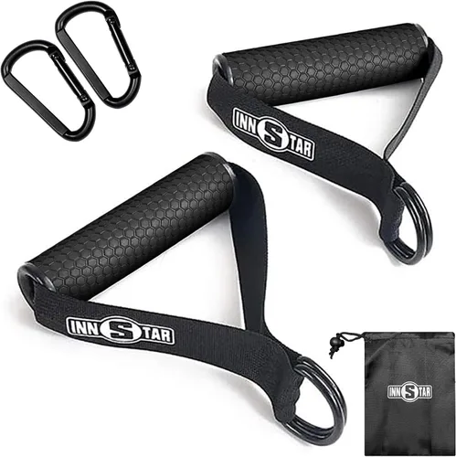 Vista 9 de INNSTAR Cable Attachments for Gym, Heavy Cable Handles with Solid ABS Core Grips, D Handle Cable Attachment, Cable Machine Handles for Resistance