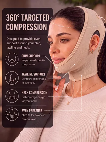 Vista 5 de Shape Concept 301 - Correa de mentón, banda de soporte, cuello y cara, alta compresión Vendaje cervical, post cirugía, lifting facial recuperación