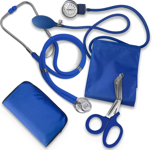 Vista 9 de ASA TECHMED Paquete de inicio para enfermeras y EMT Estetoscopio, monitor de presión arterial y tijeras de trauma de 19.1 cm EMT Regalo ideal