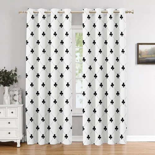 Vista 164 de Cortinas opacas de poliéster multicapa para cafetería, con diseño de diamantes, 2 unidades, 26 x 24 pulgadas