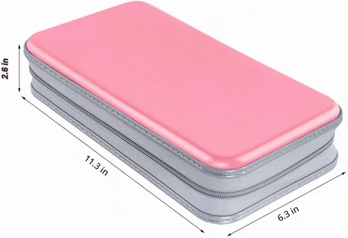 Vista 6 de Siveit CD Case holder, 80 Capacity CD/DVD Case Holders Wallet Hard Plastic CD DVD Disc Cases Storage Binder for Car Home Office Travel (Pink)