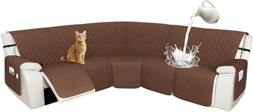 Vista 17 de Arfntevss Fundas de sofá modular reclinable, 100% impermeable, en forma de L, para sillón reclinable en forma de L, funda seccional lavable