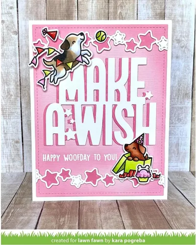 Vista 3 de Lawn Fawn LF3160 Yappy Birthday Add-On 3X4 Juego de sellos transparentes