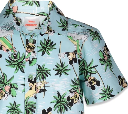 Vista 5 de Disney Lilo & Stitch - Camisa hawaiana con botones de Mickey Mouse King Simba, para niños pequeños y grandes