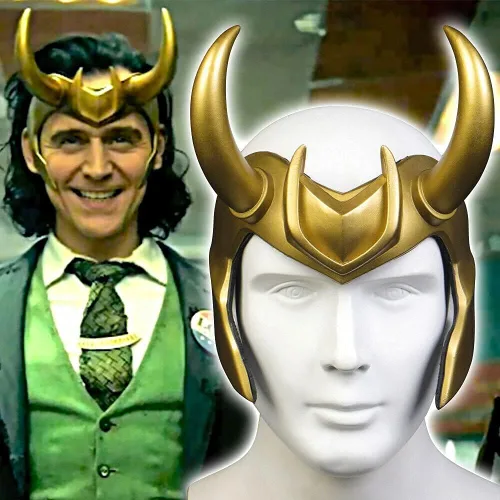Vista 2 de Supervillain Crown Horns Halloween Mask Cosplay, Masquerade Costume Accessories Prop