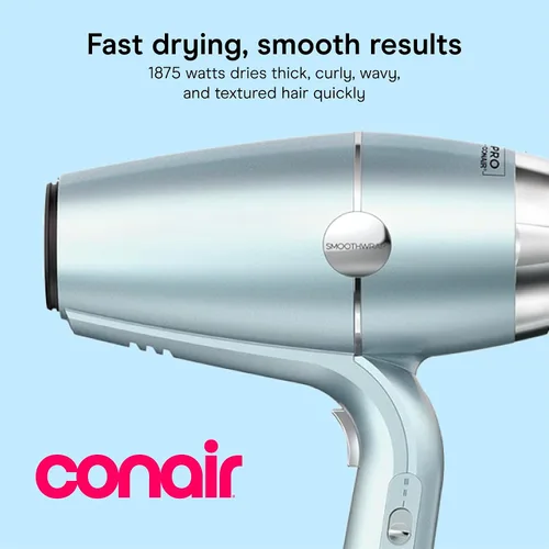 Vista 2 de INFINITI PRO CONAIR SmoothWrap Secador de Cabello, Secador con Accesorios Difusor y Concentrador, Tecnología Avanzada de Plasma y Cerámica para Menta