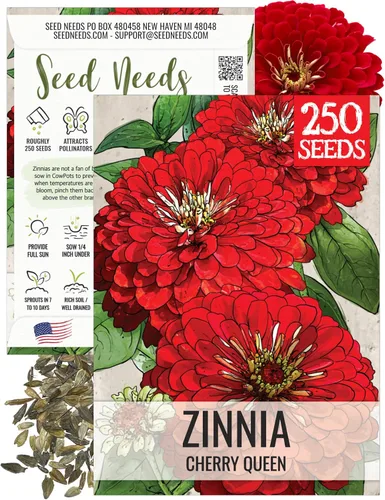 Vista 7 de Seed Needs State Fair - Semillas de zinnia para plantar flores cortadas mixtas, 1 paquete 4-Mezclado