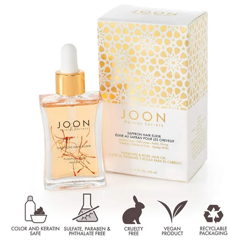 Vista 4 de Joon Elixir Capilar Azafrán Pistacho + Aceite de Rosa para el Cabello, 1.11 Fl.