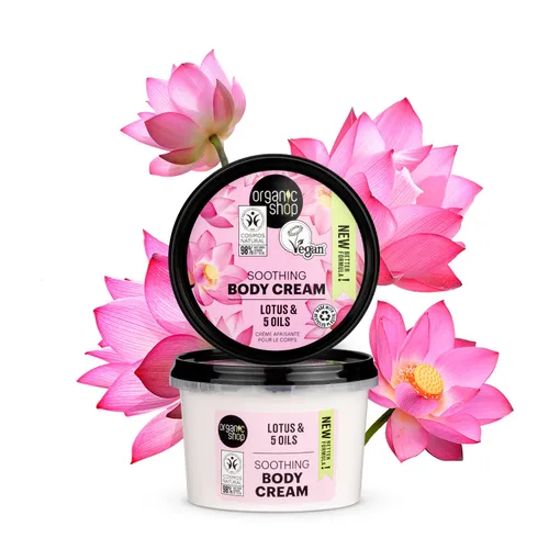 Vista 5 de Organic Shop Crema Corporal Indian Lotus Organic Lotus & 5 Aceites 8.5 fl oz