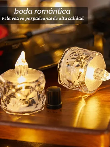 Vista 5 de Paquete de 12 velas de té LED sin llama, para decoración de Halloween, Navidad, hogar/boda, regalos de días festivos y luces decorativas