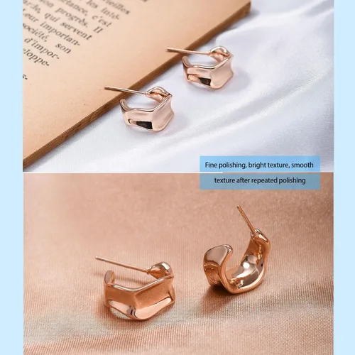 Vista 9 de Aretes de aro gruesos de oro para mujer, chapados en oro de 14 quilates y plata, aretes geométricos, aretes colgantes de nudo de moda