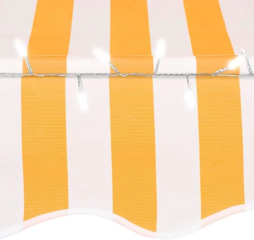 Vista 5 de vidaXL Toldo retráctil, toldo retráctil manual para patio al aire libre, toldo de refugio de sombra con LED para jardín, patio, balcón, 98.4 Naranja