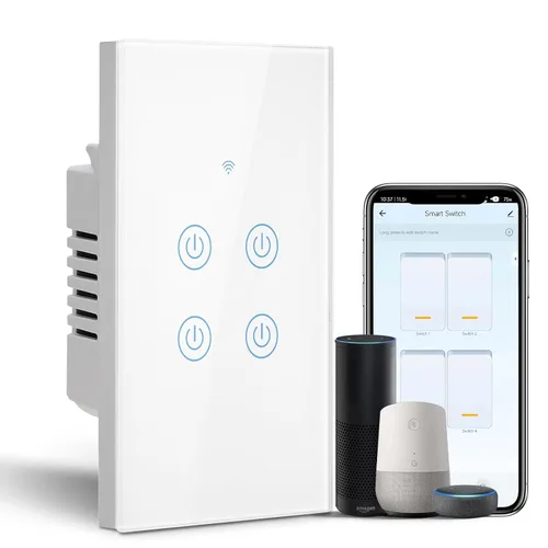 Vista 12 de BSEED Interruptor de luz inteligente, interruptor de luz WiFi Alexa de 1 banda con control remoto de aplicación y función de temporizador