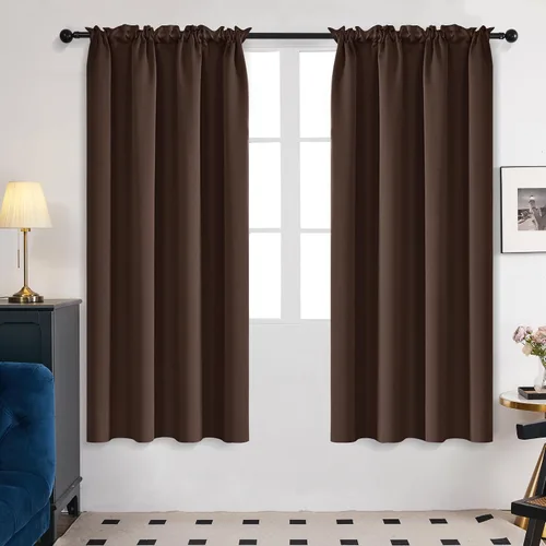 Vista 137 de Deconovo Cortinas opacas, aislamiento térmico, dobladillo para barra, reducción de ruido, certificado Oeko-TEX, cortinas de oscurecimiento