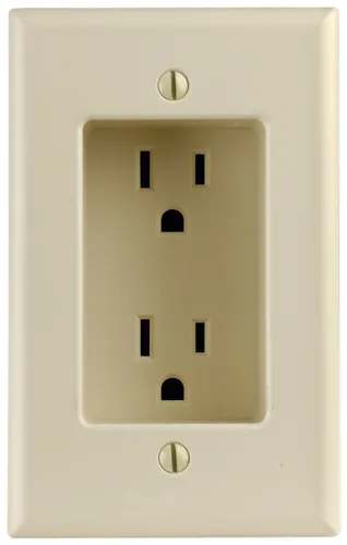 Vista 3 de Leviton 689-1 receptáculo doble empotrable de una banda Blanco