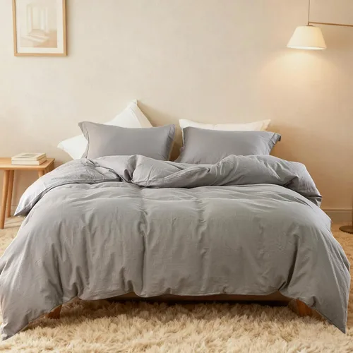 Vista 28 de Simple&Opulence - Juego de funda de edredón de lino francés 104"x 92" - 5 piezas (1 funda de edredón, 4 fundas de almohada) - Mezcla de lino natural