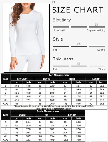 Vista 5 de Ekouaer Conjunto de ropa interior térmica para mujer, con forro polar de microforro polar largo, capa base, térmicas, conjunto de 2 piezas, tallas