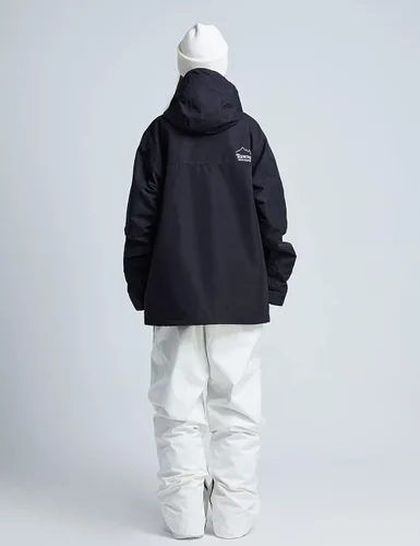 Vista 5 de Chaqueta de esquí impermeable para mujer, abrigo de nieve cálido de invierno, chaqueta de snowboard con capucha