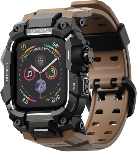 Vista 16 de ULTIMAL Funda Resistente con Correa para Apple Watch 44mm, Compatible con Apple Watch Series SE 3/SE 2/SE Generation/6/5/4, Funda Táctica Antigolpes