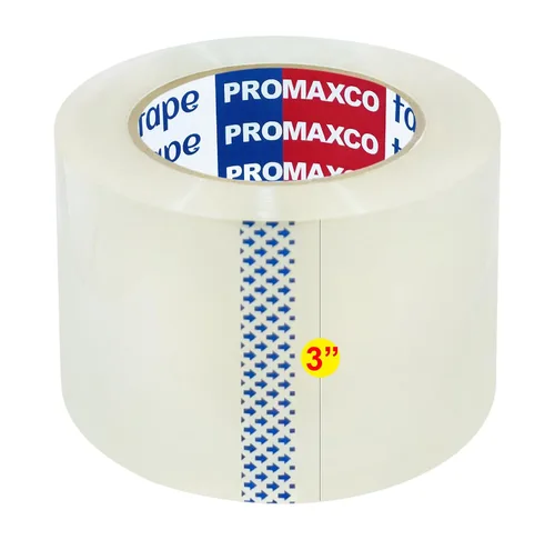 Vista 2 de Cinta de embalaje resistente de 3 pulgadas, 24 rollos, transparente, núcleo de 3 pulgadas, total 1320 Y, transparente, 2.2 mil, 3 pulgadas x 55