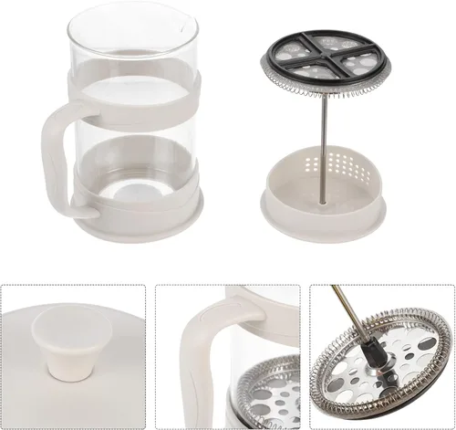 Vista 7 de DOITOOL Cafetera de café expreso, cafetera de café, cafetera de vidrio, prensa de café de vidrio, cafetera de té de 27.1 fl oz, filtro de café frío