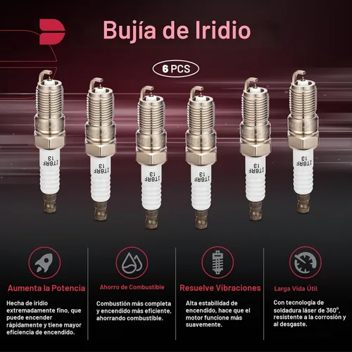 Vista 4 de BDFHYK 6 piezas de bujía de chispa compatibles con Mazda Tribute, compatibles con Mercury Mariner, Montego Sabler, material de importación 3.0L V6