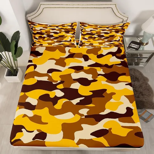 Vista 15 de Erosebridal Juego de ropa de cama de camuflaje para niños, sábanas de camuflaje militar, tamaño individual para adolescentes, jóvenes, adultos
