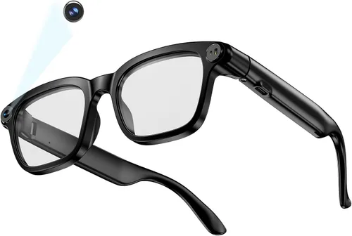 Vista 10 de Lentes inteligentes AI con cámara y video 1080P HD, gafas de grabación de video portátiles, manos libres en primera persona para Vlog en vivo