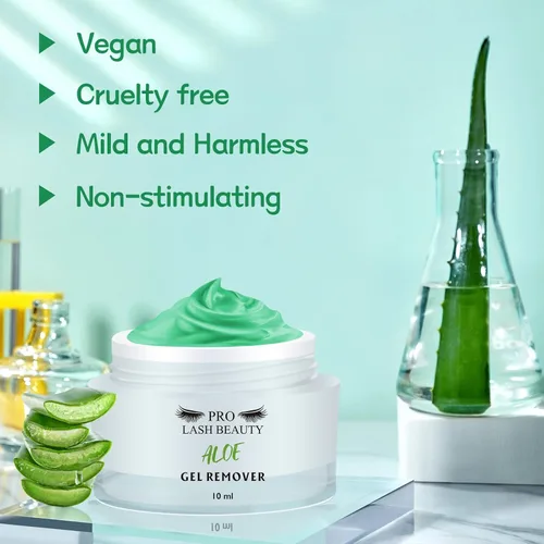 Vista 4 de Kit de removedor de extensiones de pestañas, 0.3 onzas líquidas, removedor de pestañas de fragancia para extensiones de pestañas, aroma de aloe