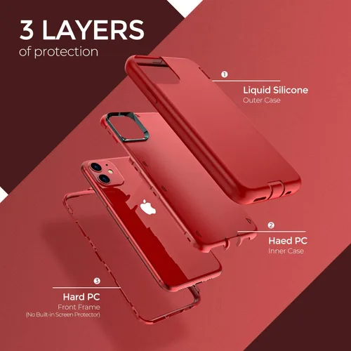 Vista 3 de ORIbox - Funda compatible con iPhone 13, acabado suave de silicona líquida exterior