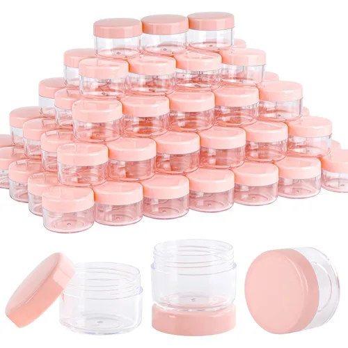 Vista 13 de 100 unidades de 10 g de envases de muestra pequeños con tapas. Frasco de plástico. Frascos cosméticos vacíos. Frascos de maquillaje. Envases